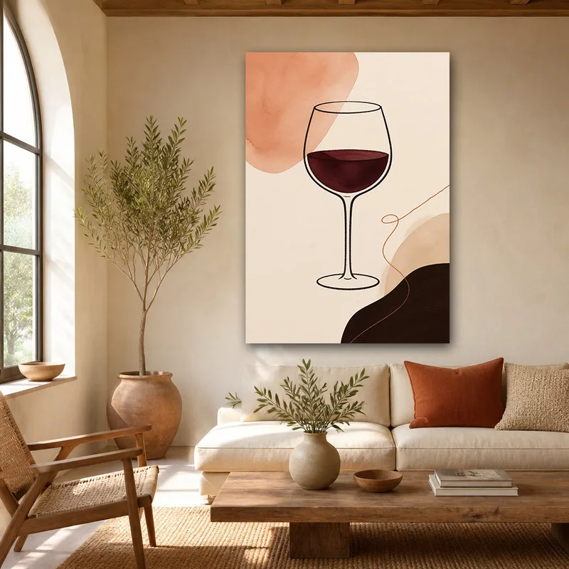 Canvas wall art wine glass
