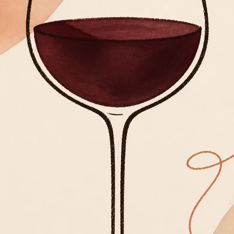 Canvas wall art wine glass