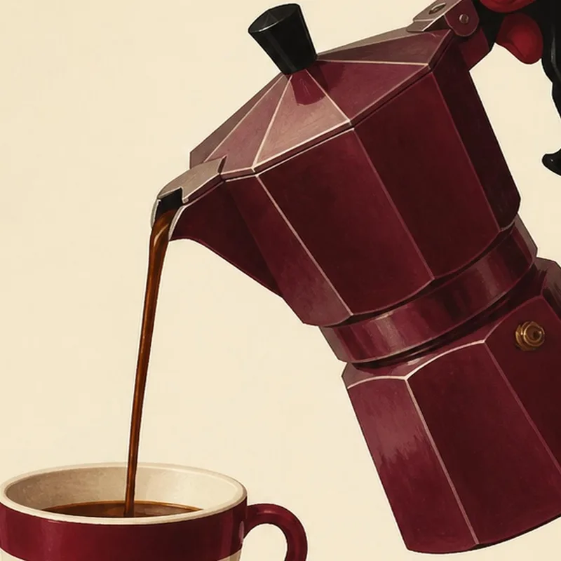 Leinwanddruck kaffeekanne ausgießen