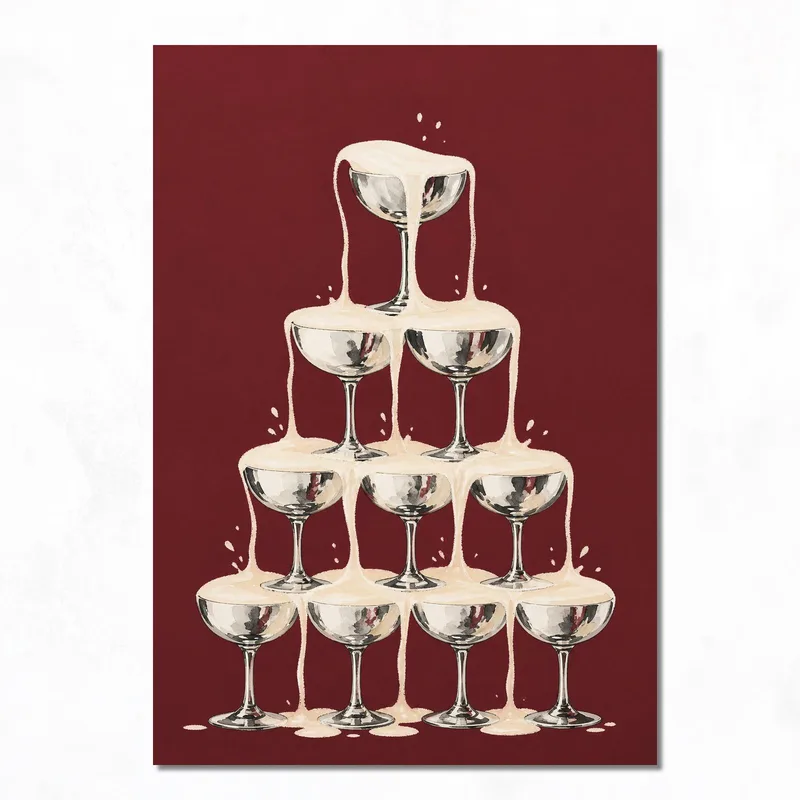 Canvas wall art champagne tower