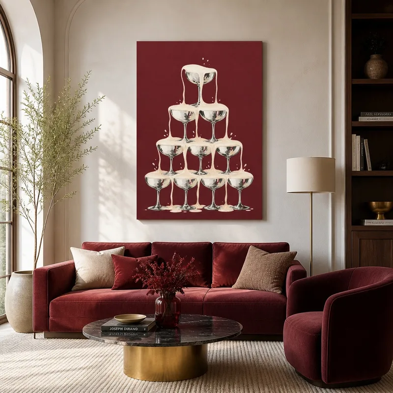 Canvas wall art champagne tower