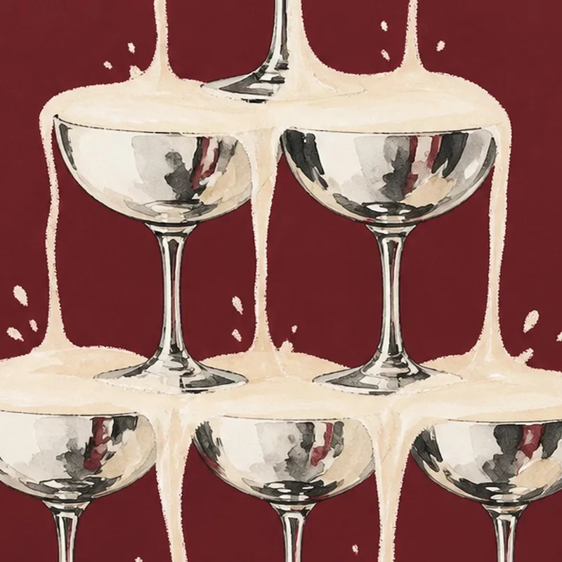 Canvas wall art champagne tower