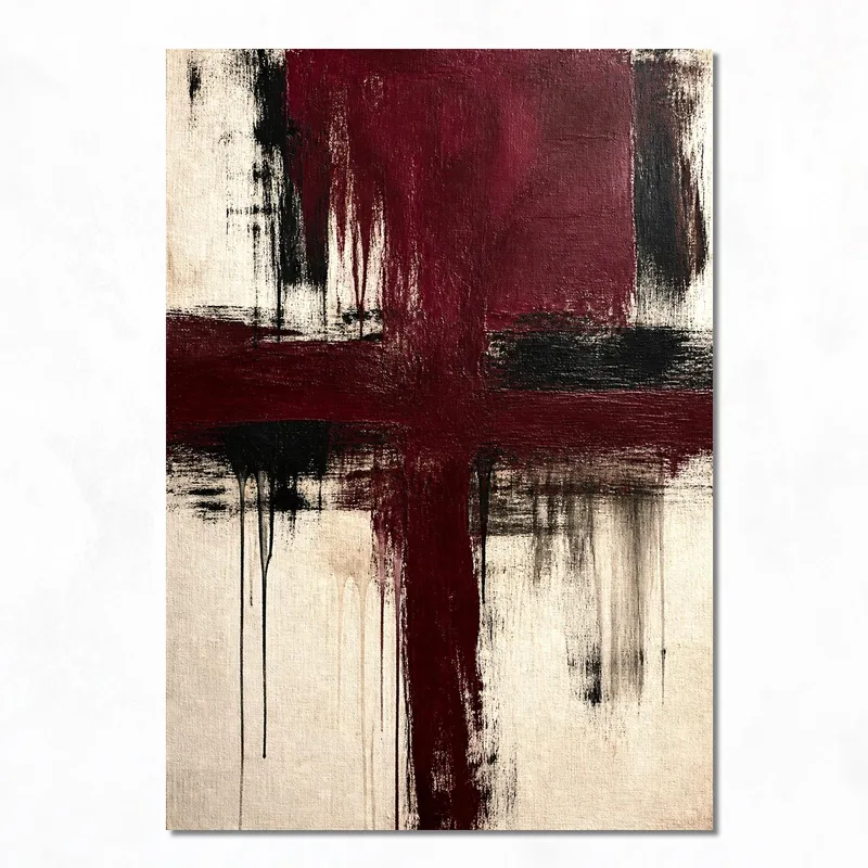 Canvas print abstract red cross