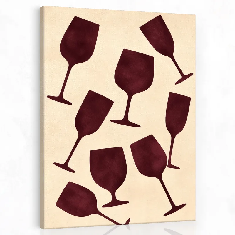 Siluetas de copas de vino cuadro moderno