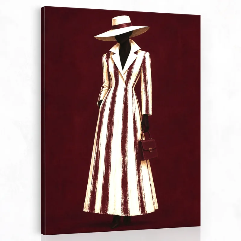 Lienzo artistico moda a rayas elegante