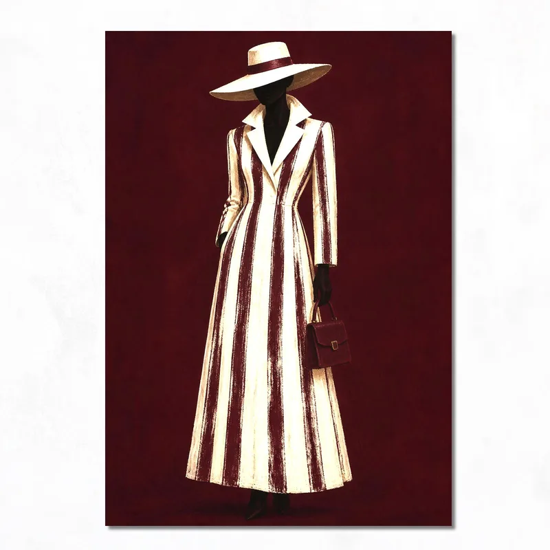 Lienzo artistico moda a rayas elegante