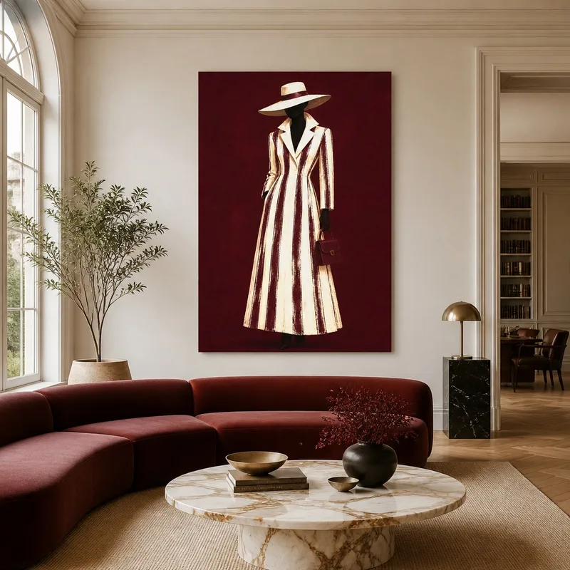 Lienzo artistico moda a rayas elegante