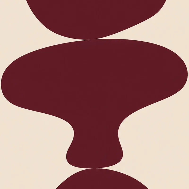 Formas abstractas burdeos cuadro en lienzo