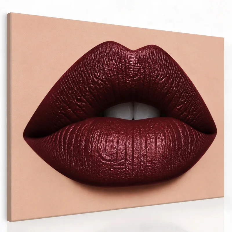 Lienzo artistico labios mate burdeos