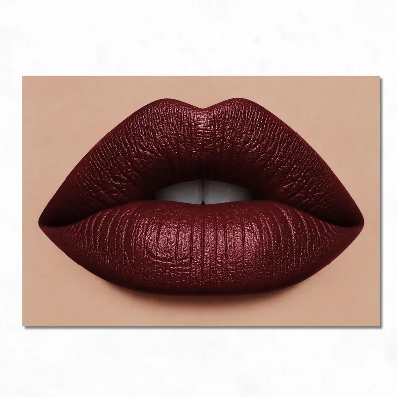 Lienzo artistico labios mate burdeos
