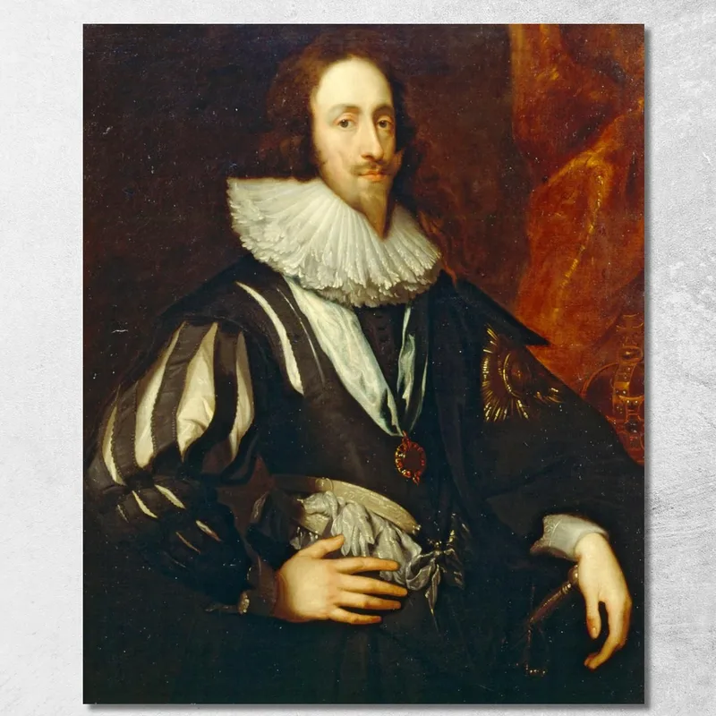 Carlo I 2 Anthony van Dyck quadro stampa su tela