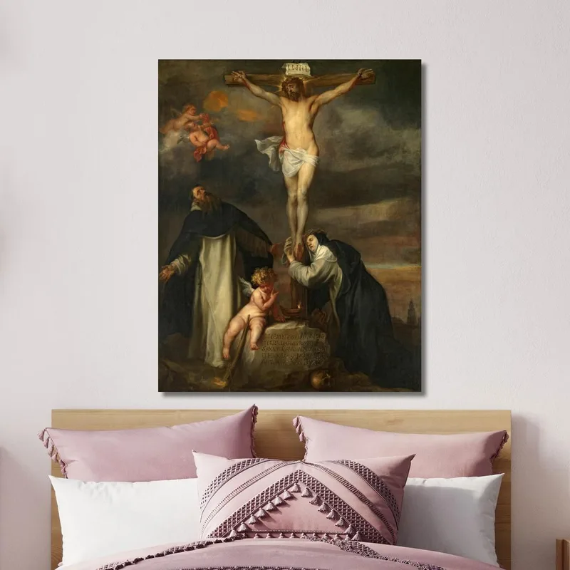 Cristo In Croce Con Santa Caterina Da Siena San Domenico E Un Angelo Anthony van Dyck