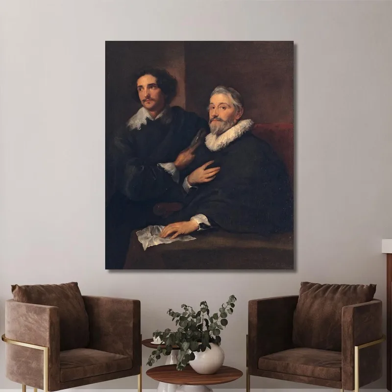 Porträt Der Kupferstecher Pieter De Jode Der Ältere Und Pieter De Jode Der Jüngere Anthony van Dyck