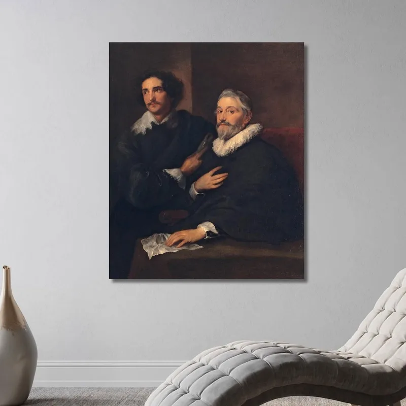 Porträt Der Kupferstecher Pieter De Jode Der Ältere Und Pieter De Jode Der Jüngere Anthony van Dyck