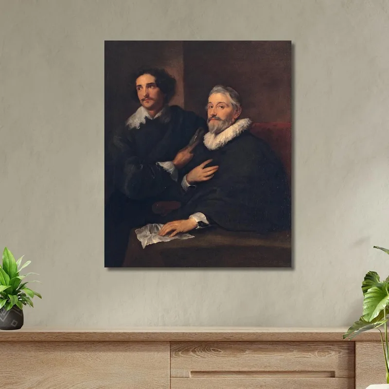 Porträt Der Kupferstecher Pieter De Jode Der Ältere Und Pieter De Jode Der Jüngere Anthony van Dyck