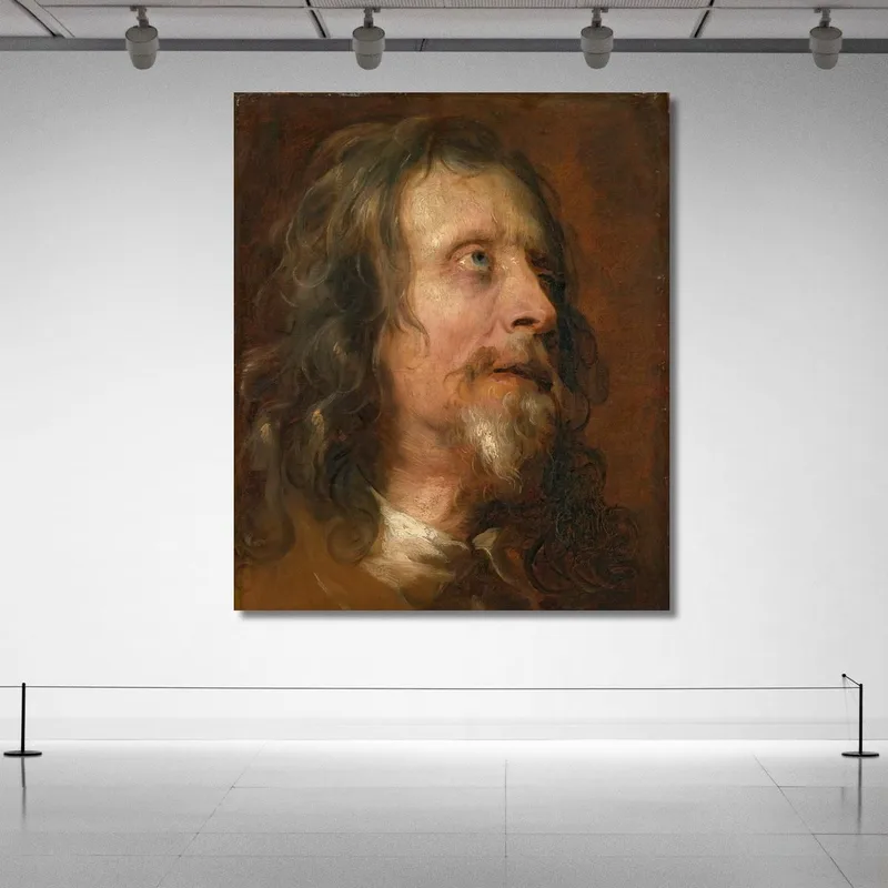 Porträtstudie Eines Bärtigen Mannes Anthony van Dyck