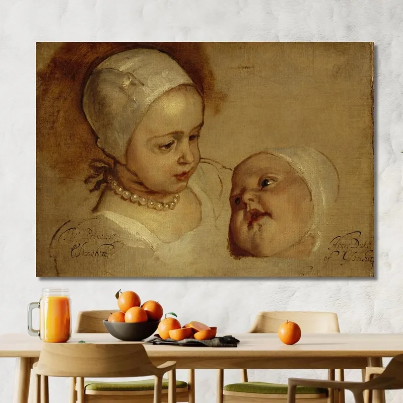 La Principessa Elisabetta E La Principessa Anna. Figlie Di Carlo I Anthony van Dyck quadro stampa su tela