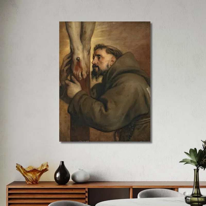 Der Heilige Franz Von Assisi Am Fuße Des Kreuzes Anthony van Dyck