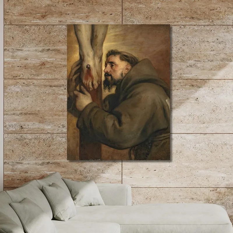 Der Heilige Franz Von Assisi Am Fuße Des Kreuzes Anthony van Dyck