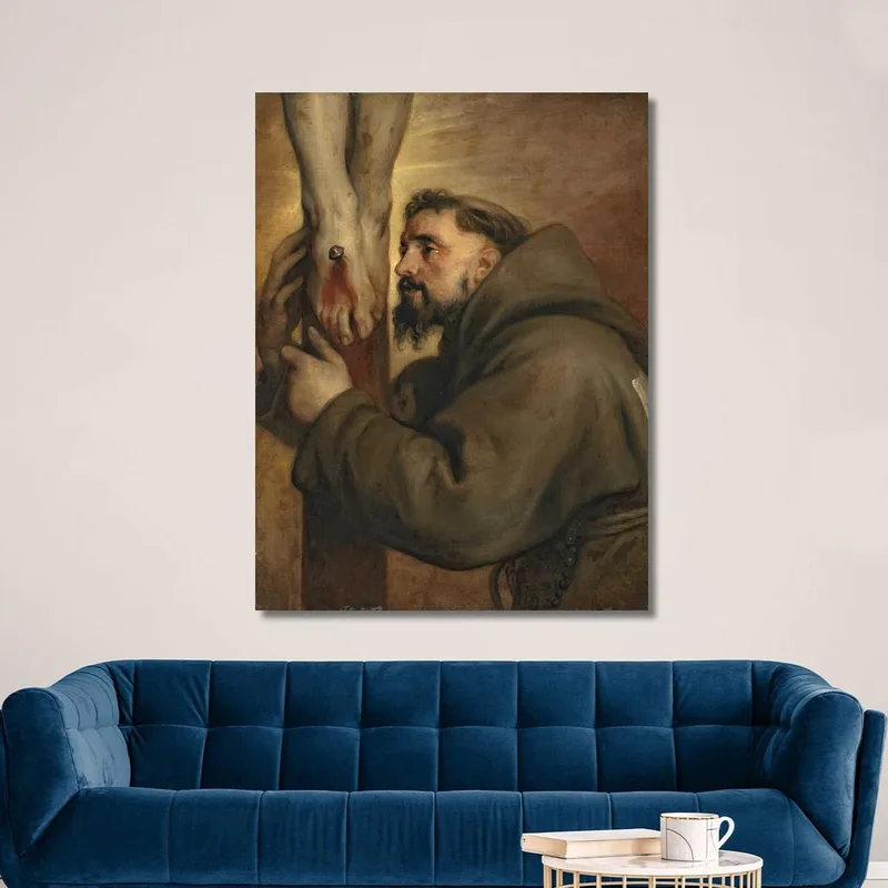 Der Heilige Franz Von Assisi Am Fuße Des Kreuzes Anthony van Dyck
