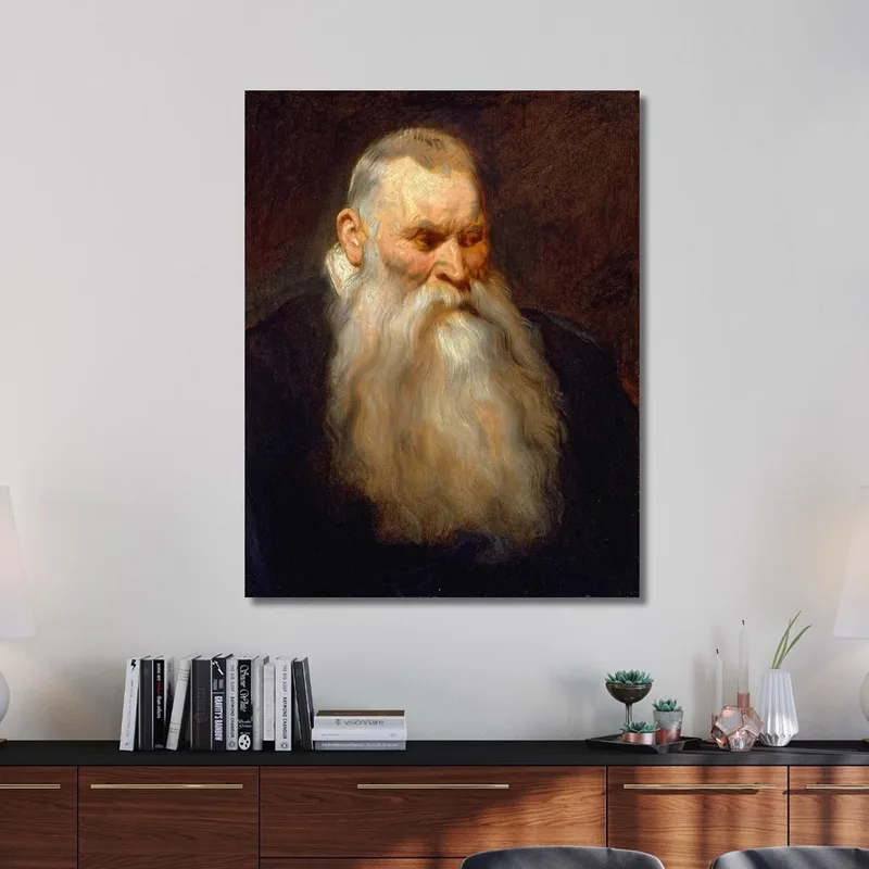 Studienkopf Eines Alten Mannes Mit Weißem Bart Anthony van Dyck