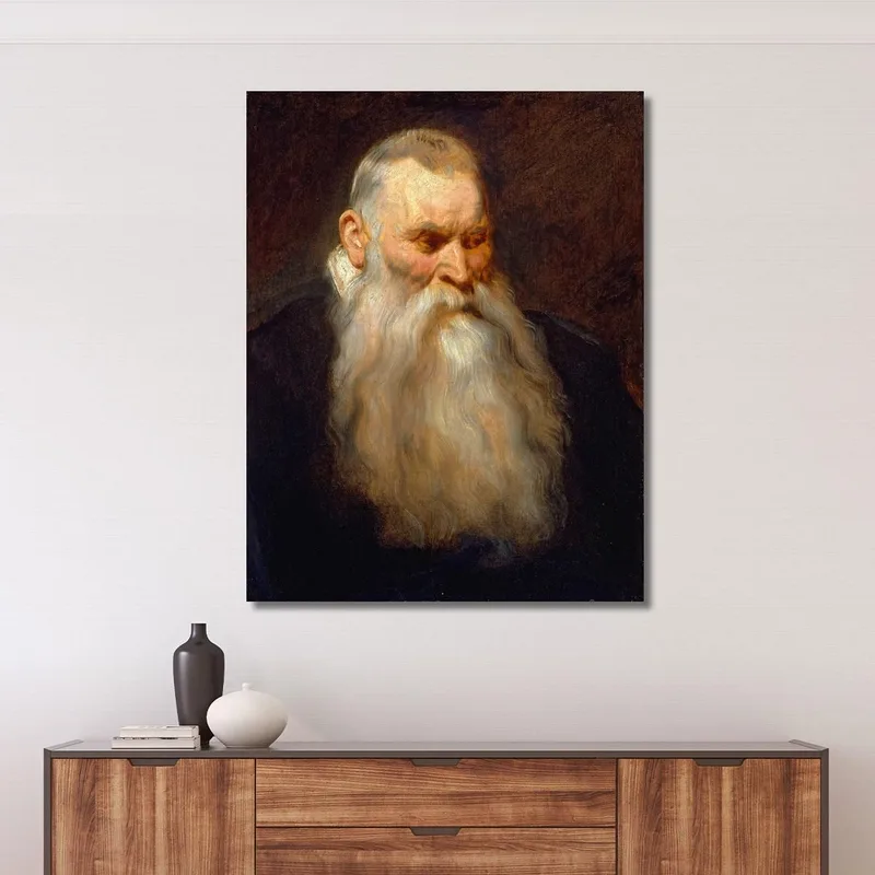 Studienkopf Eines Alten Mannes Mit Weißem Bart Anthony van Dyck