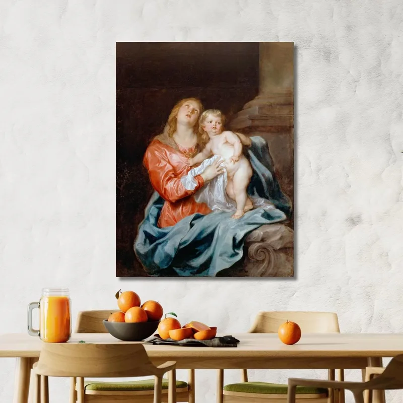 La Madonna Col Bambino Anthony van Dyck quadro stampa su tela