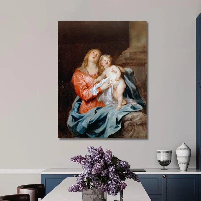 La Madonna Col Bambino Anthony van Dyck quadro stampa su tela