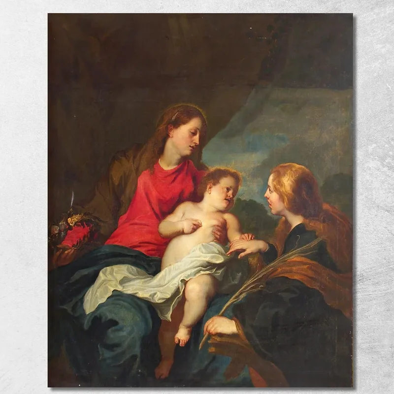 Il Matrimonio Mistico Di Santa Caterina D'Alessandria Anthony van Dyck quadro stampa su tela