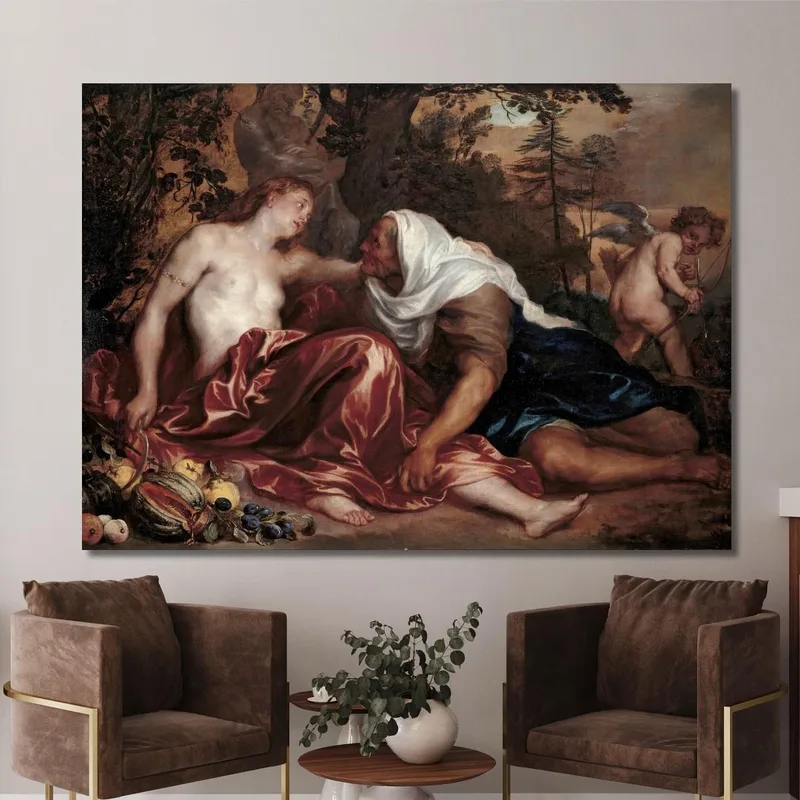 Vertumno E Pomona Anthony van Dyck quadro stampa su tela