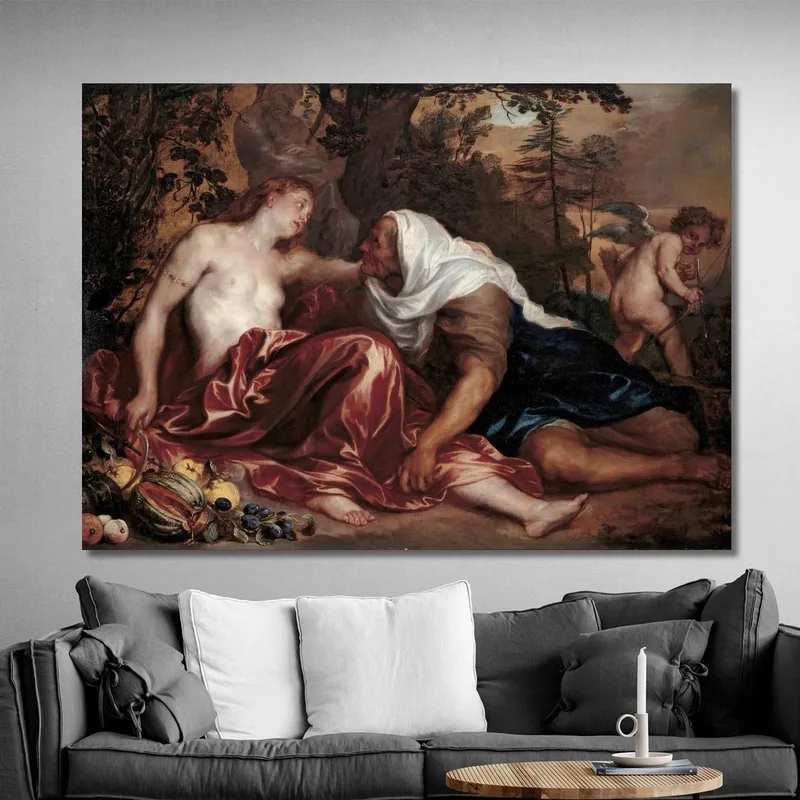 Vertumno E Pomona Anthony van Dyck quadro stampa su tela