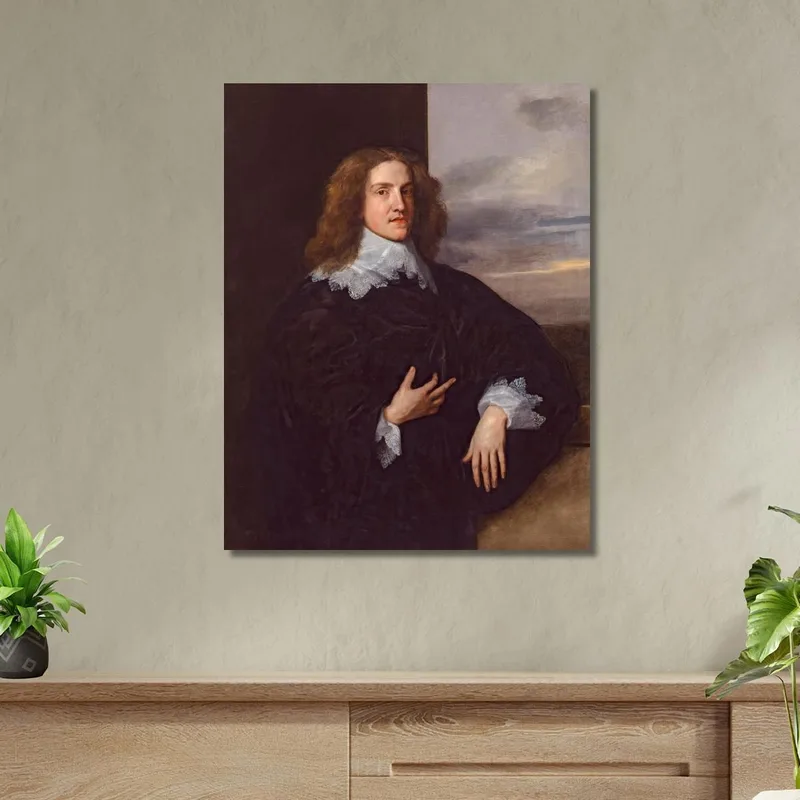 Giovane Gentiluomo Anthony van Dyck quadro stampa su tela