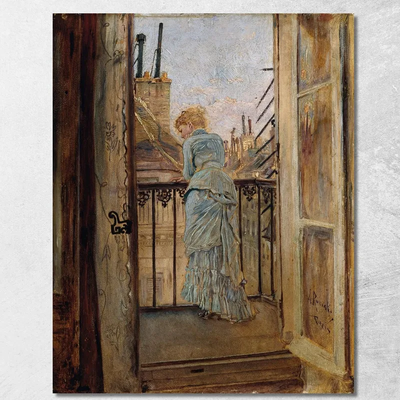 Auf Dem Balkon Anton Romako drucken auf leinwand