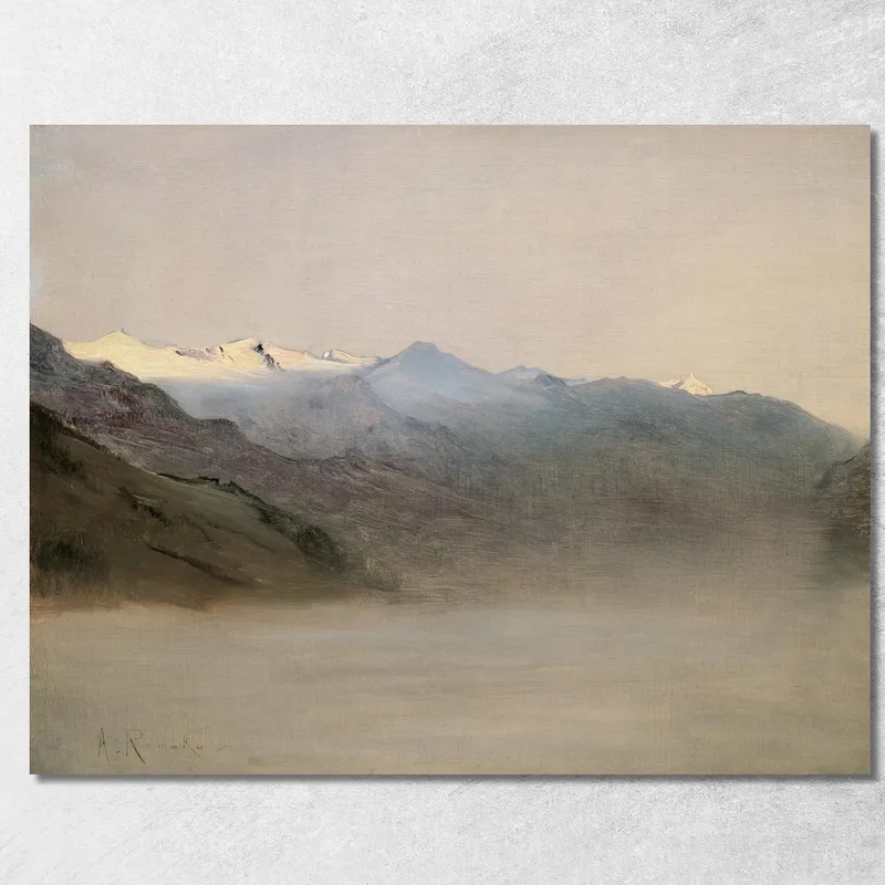 Das Gasteinertal Im Nebel Anton Romako drucken auf leinwand