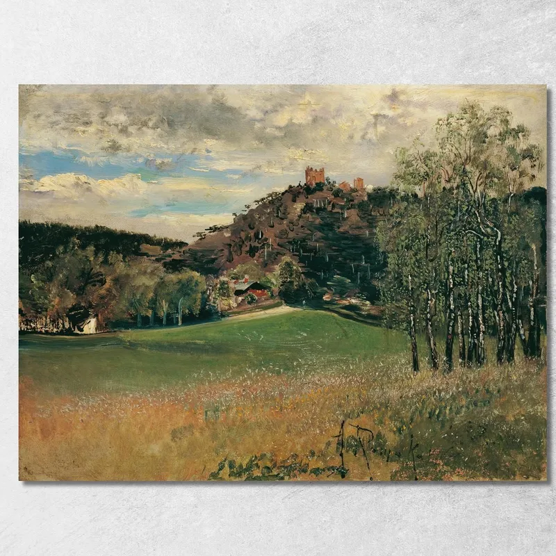 Die Meiereiwiese In Der Vorderbrühl Mit Der Ruine Mödling Anton Romako drucken auf leinwand