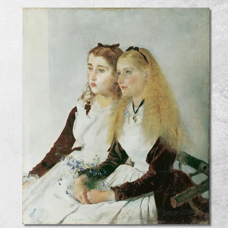 Die Nichten Des Künstlers Elisabeth Und Maja Anton Romako drucken auf leinwand
