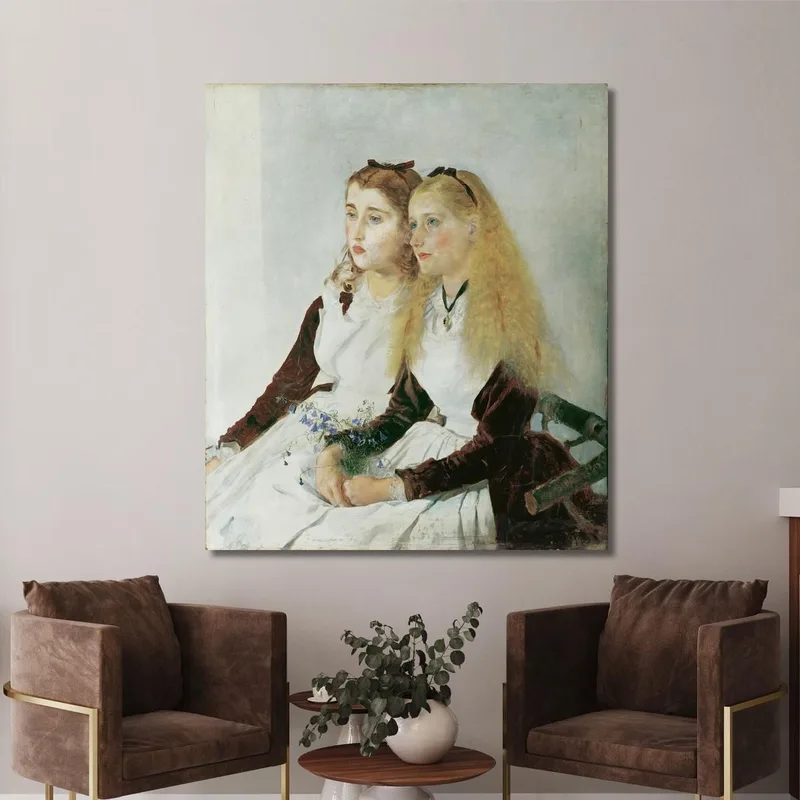Die Nichten Des Künstlers Elisabeth Und Maja Anton Romako