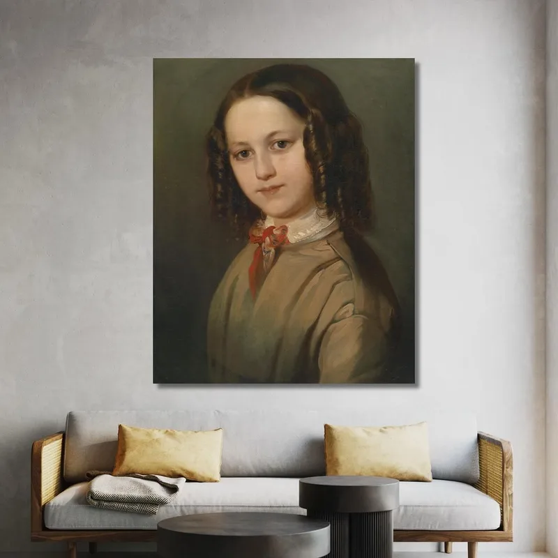 Retrato De Melanie Deinhardstein Niña Anton Romako