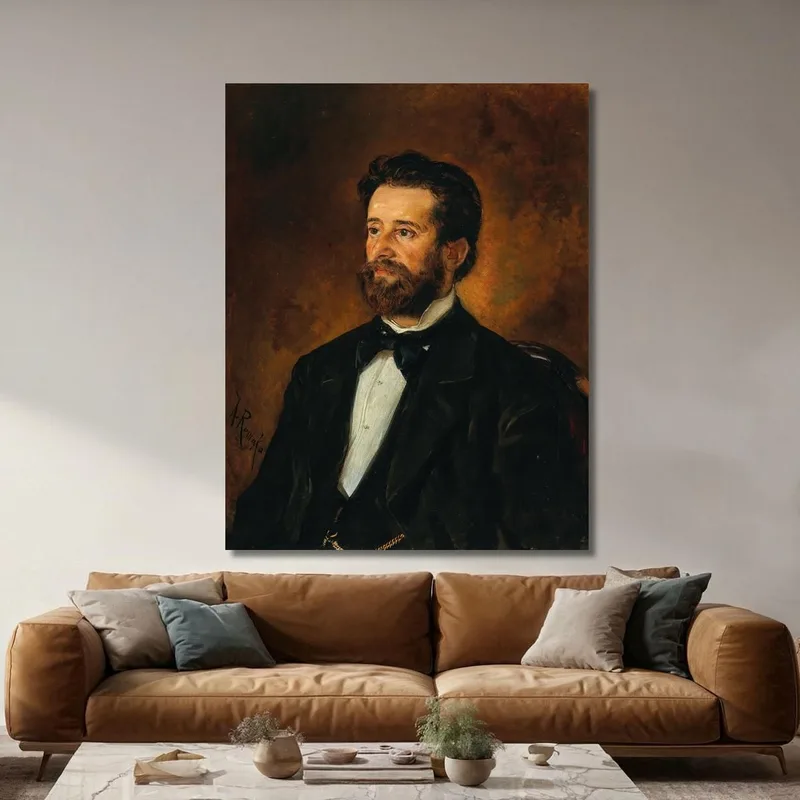Retrato Del Arquitecto Johann De Colle (1840-1889) Anton Romako