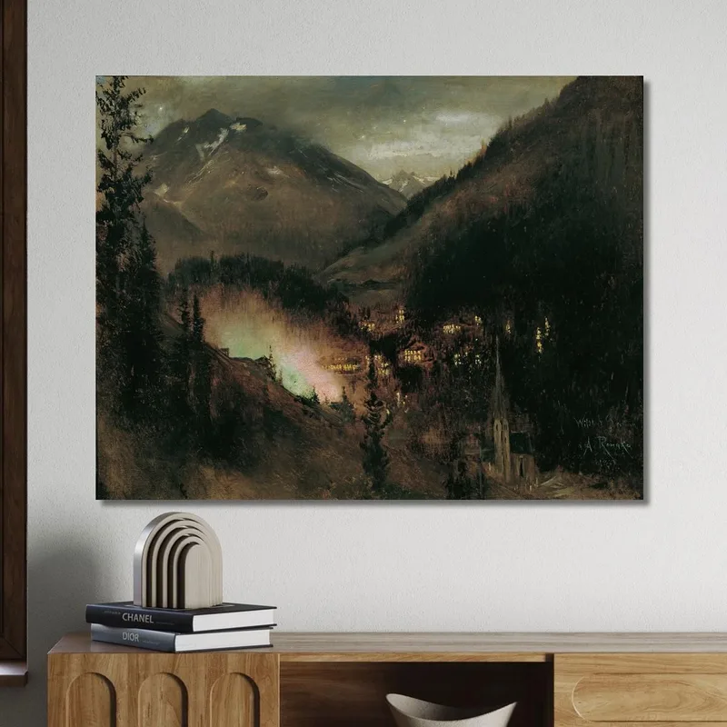 Wildbad Gastein Di Sera Con Illuminazione Bengala Anton Romako