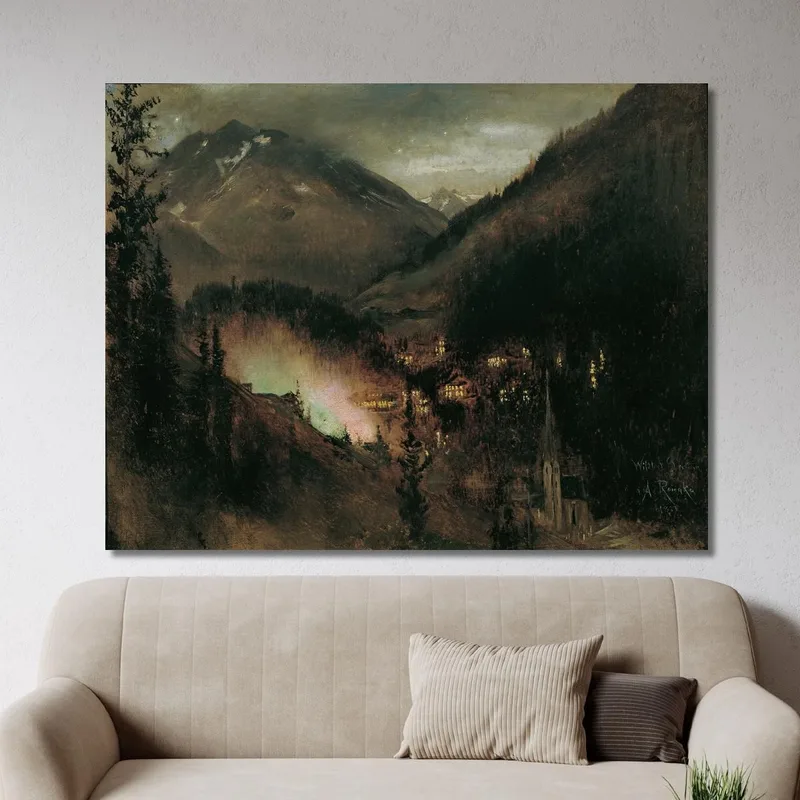 Wildbad Gastein Di Sera Con Illuminazione Bengala Anton Romako