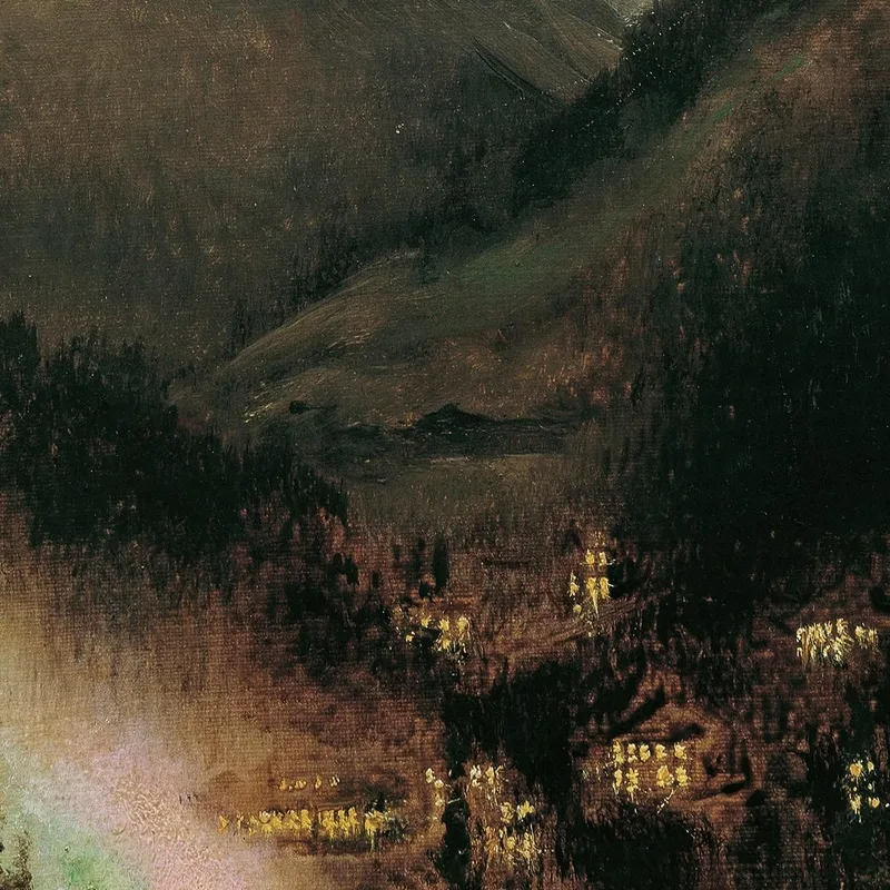 Wildbad Gastein Di Sera Con Illuminazione Bengala Anton Romako