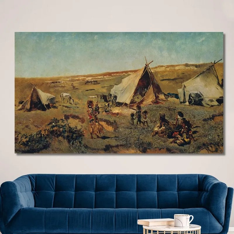 Campamento Gitano En La Puszta Anton Romako