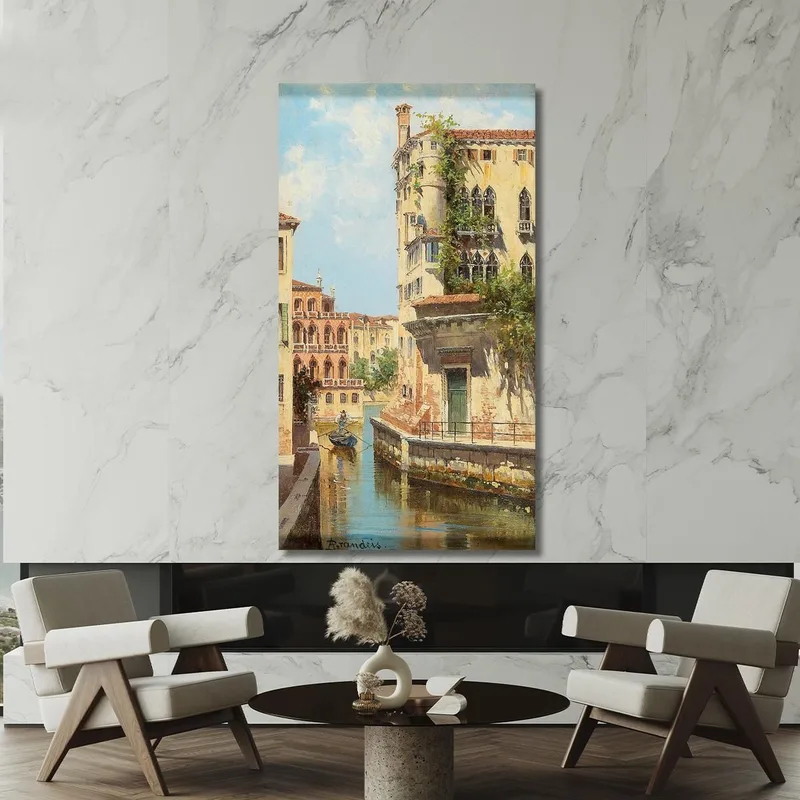 Canale A Venezia Con Vista Sul Retro Del Palazzo Rocca Antonietta Brandeis
