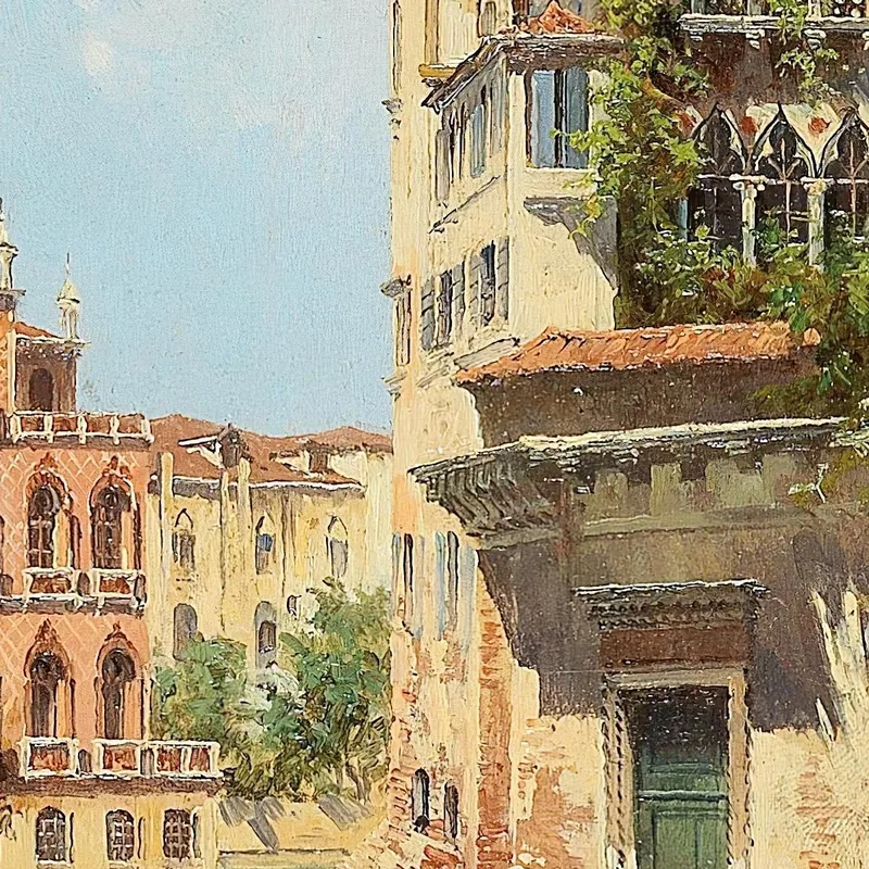 Canale A Venezia Con Vista Sul Retro Del Palazzo Rocca Antonietta Brandeis
