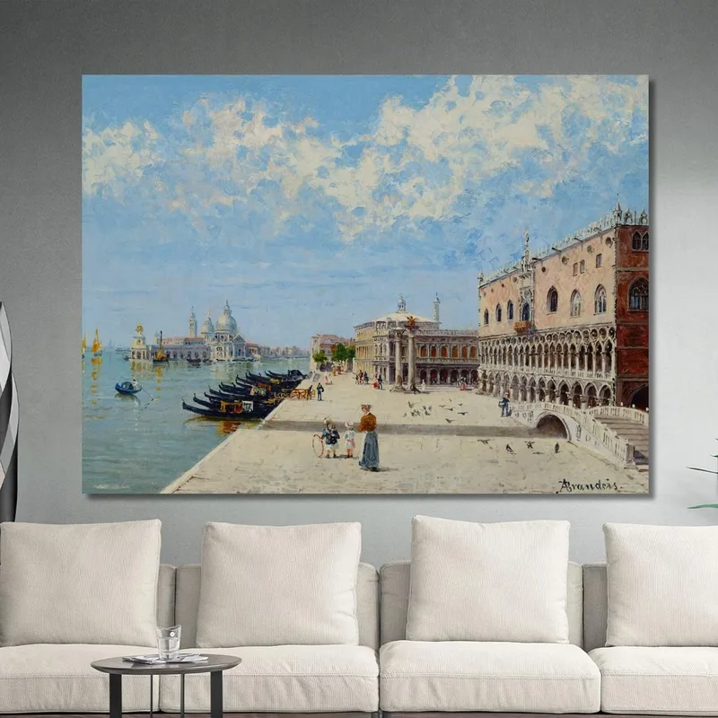 Figures By The Molo With The Libreria The Punta Della Dogana And Santa Maria Della Salute Beyond Antonietta Brandeis