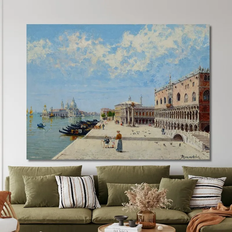 Figures By The Molo With The Libreria The Punta Della Dogana And Santa Maria Della Salute Beyond Antonietta Brandeis
