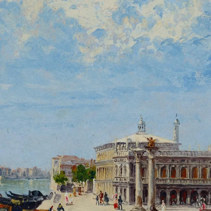 Figures By The Molo With The Libreria The Punta Della Dogana And Santa Maria Della Salute Beyond Antonietta Brandeis