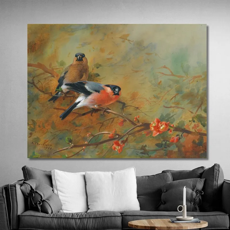 Camachuelos Y Pyrus Japonica Archibald Thorburn