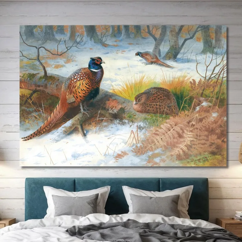 Fasane Im Schnee Archibald Thorburn